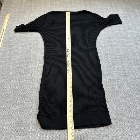 AllSaints Marlier Dress US 10 Black Open Knit Mini Pullover Whimsigoth Grunge - Picture 8 of 9